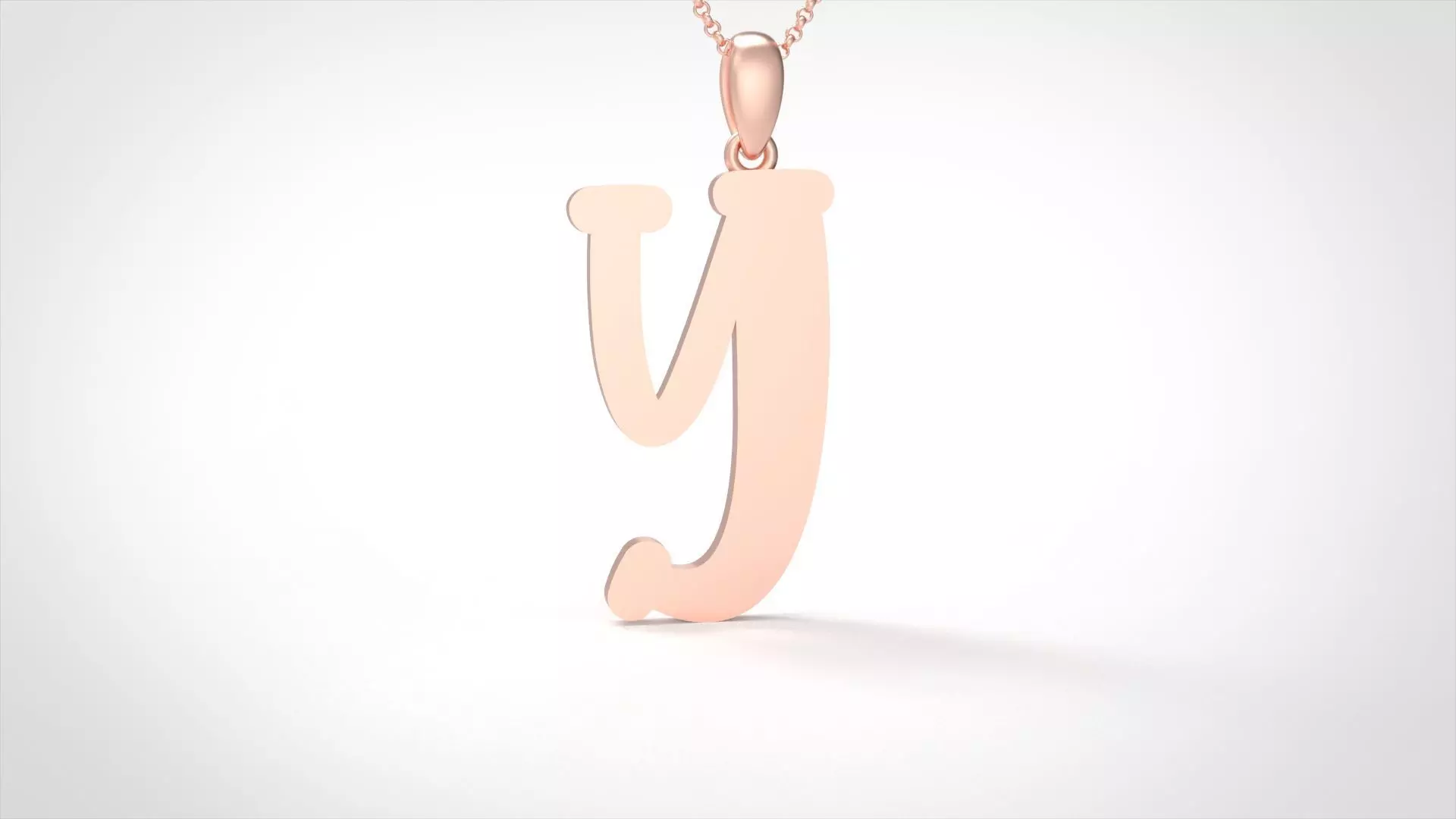 Model 999 Y Bone Initial Letter Alphabet Pendant 3D print model_0