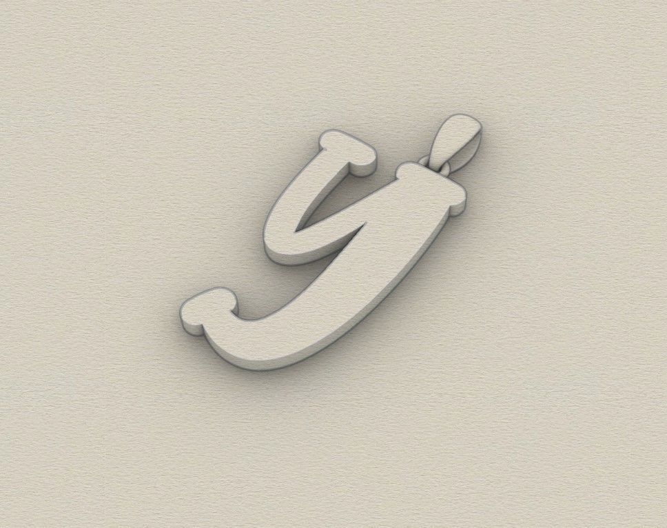 Model 999 Y Bone Initial Letter Alphabet Pendant 3D print model_8