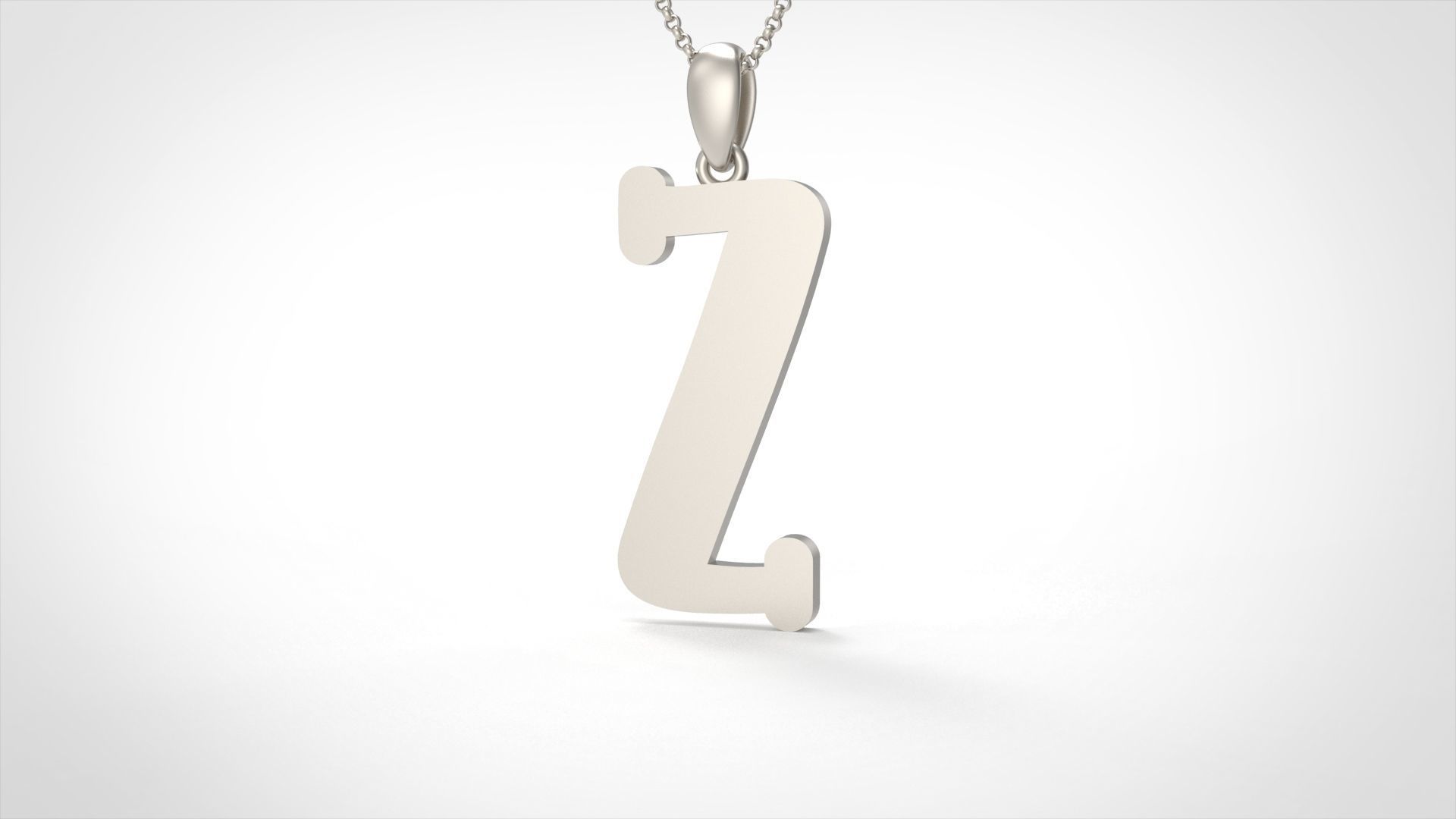 Model 1000 Z Bone Initial Letter Alphabet Pendant 3D print model_3