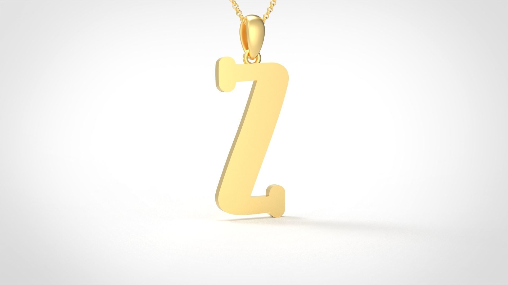 Model 1000 Z Bone Initial Letter Alphabet Pendant 3D print model_1
