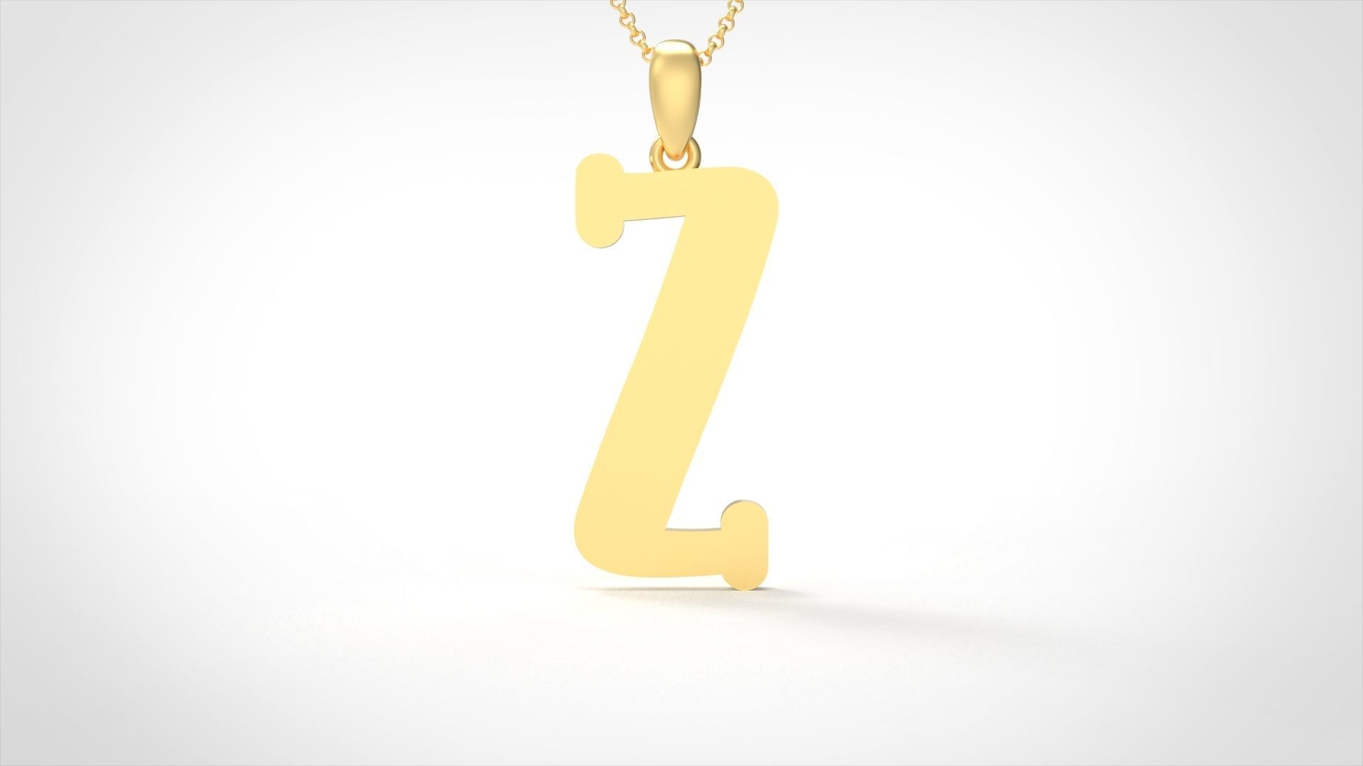 Model 1000 Z Bone Initial Letter Alphabet Pendant 3D print model_4