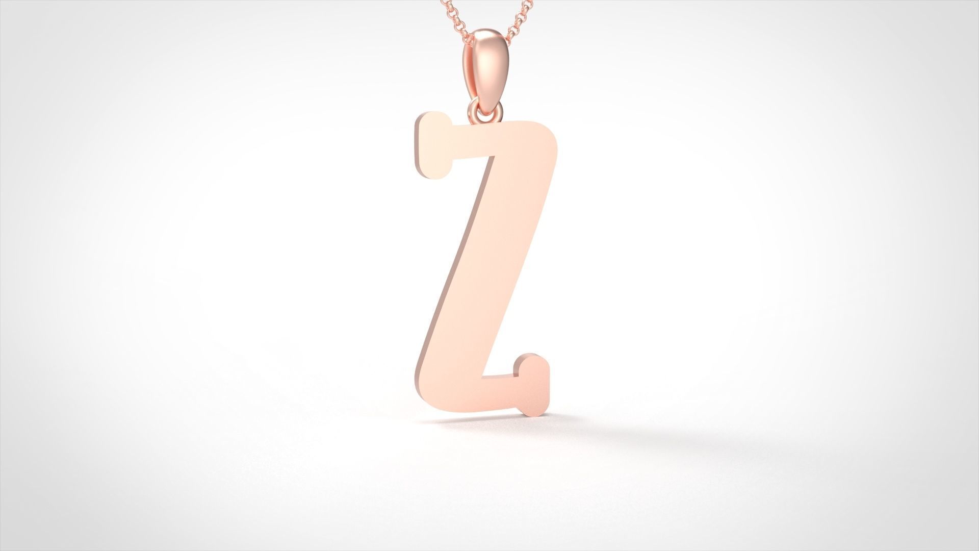 Model 1000 Z Bone Initial Letter Alphabet Pendant 3D print model_2