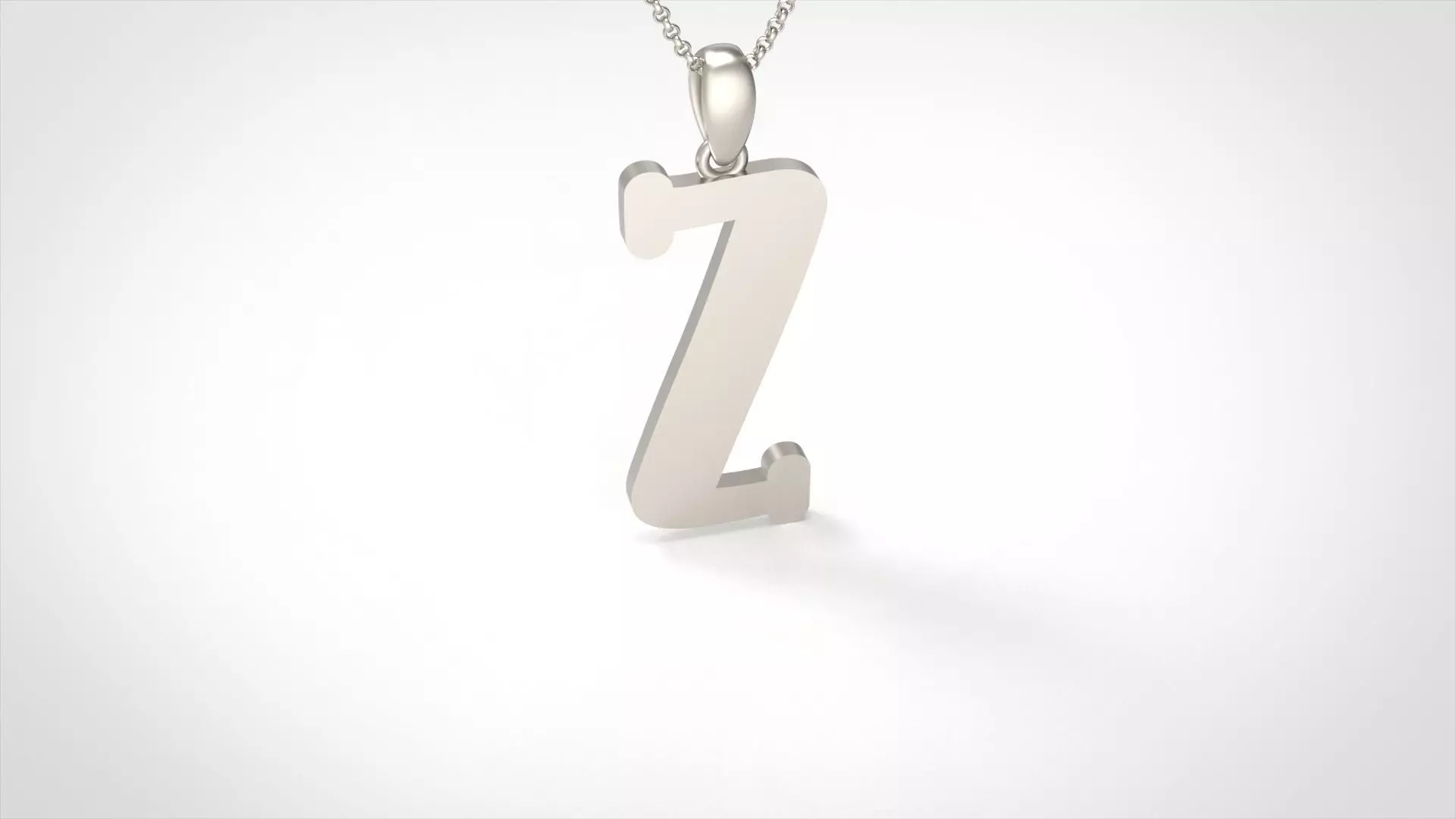 Model 1000 Z Bone Initial Letter Alphabet Pendant 3D print model_0