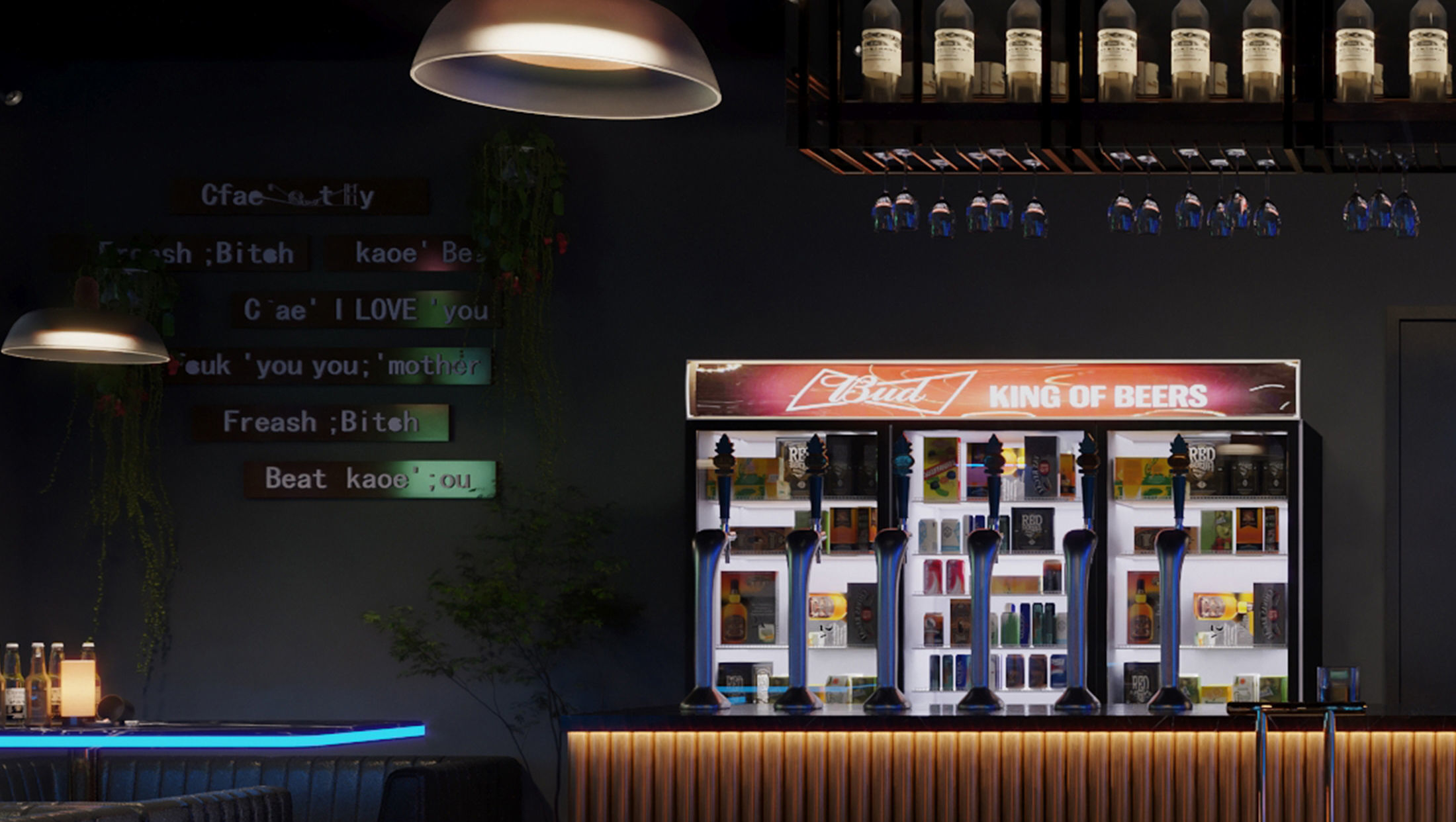 Contemporary Lounge Bar 3D model_1