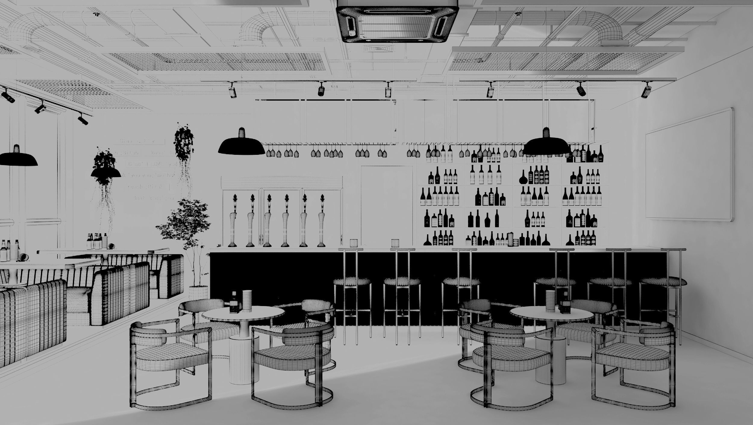 Contemporary Lounge Bar 3D model_5