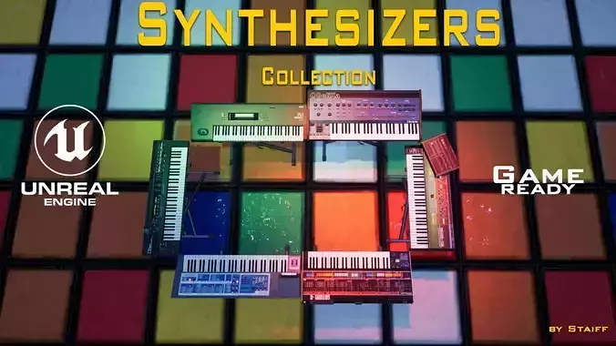 Synthesizers Collection for Unreal engine 3D model