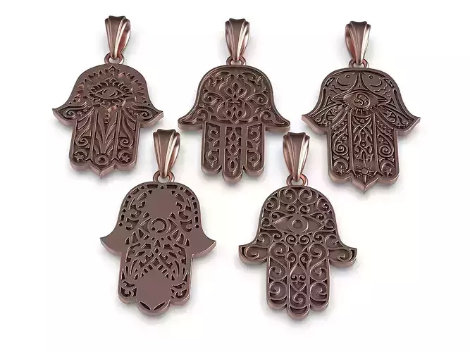 5 models Hamsa Hand Pendant