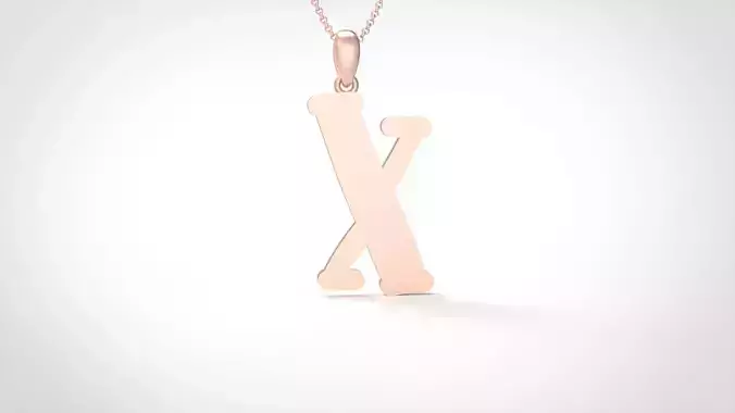 Model 1002 X Bone Initial Letter Alphabet Pendant 3D print model