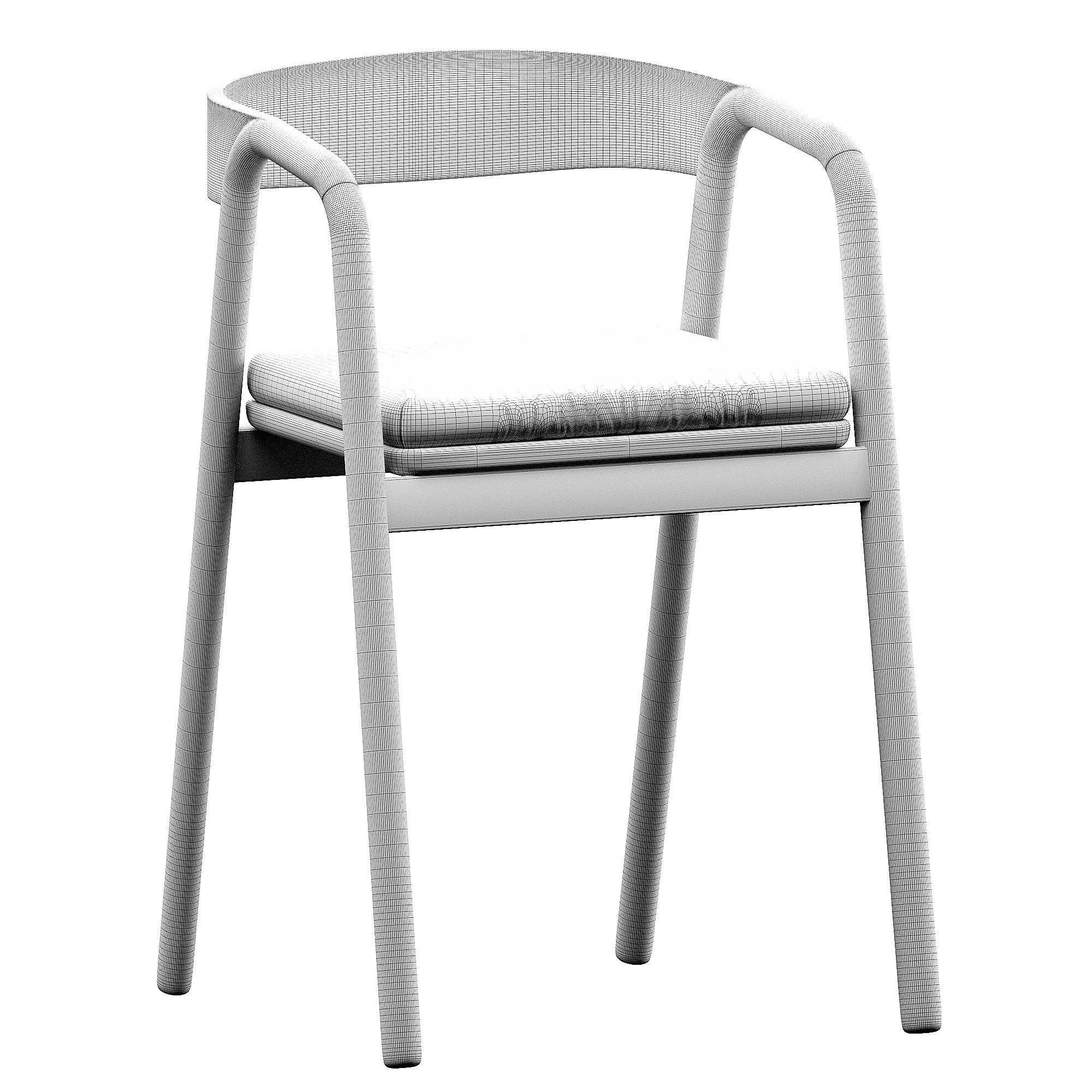 Tolv Inlay Upholstered Dining Armchair 3D model_6
