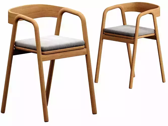 Tolv Inlay Upholstered Dining Armchair 3D model