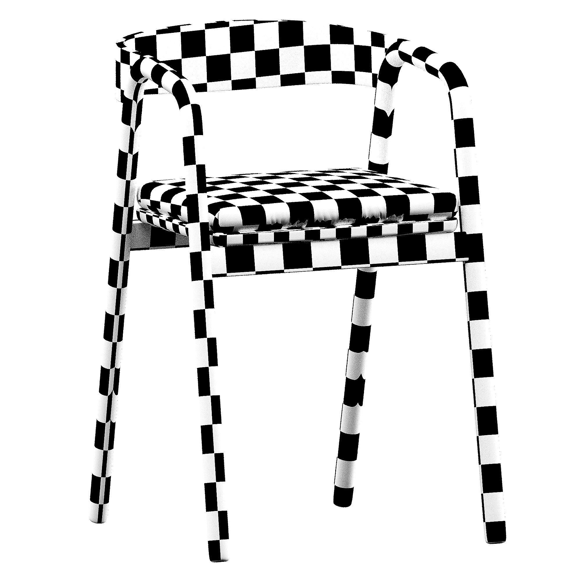 Tolv Inlay Upholstered Dining Armchair 3D model_7