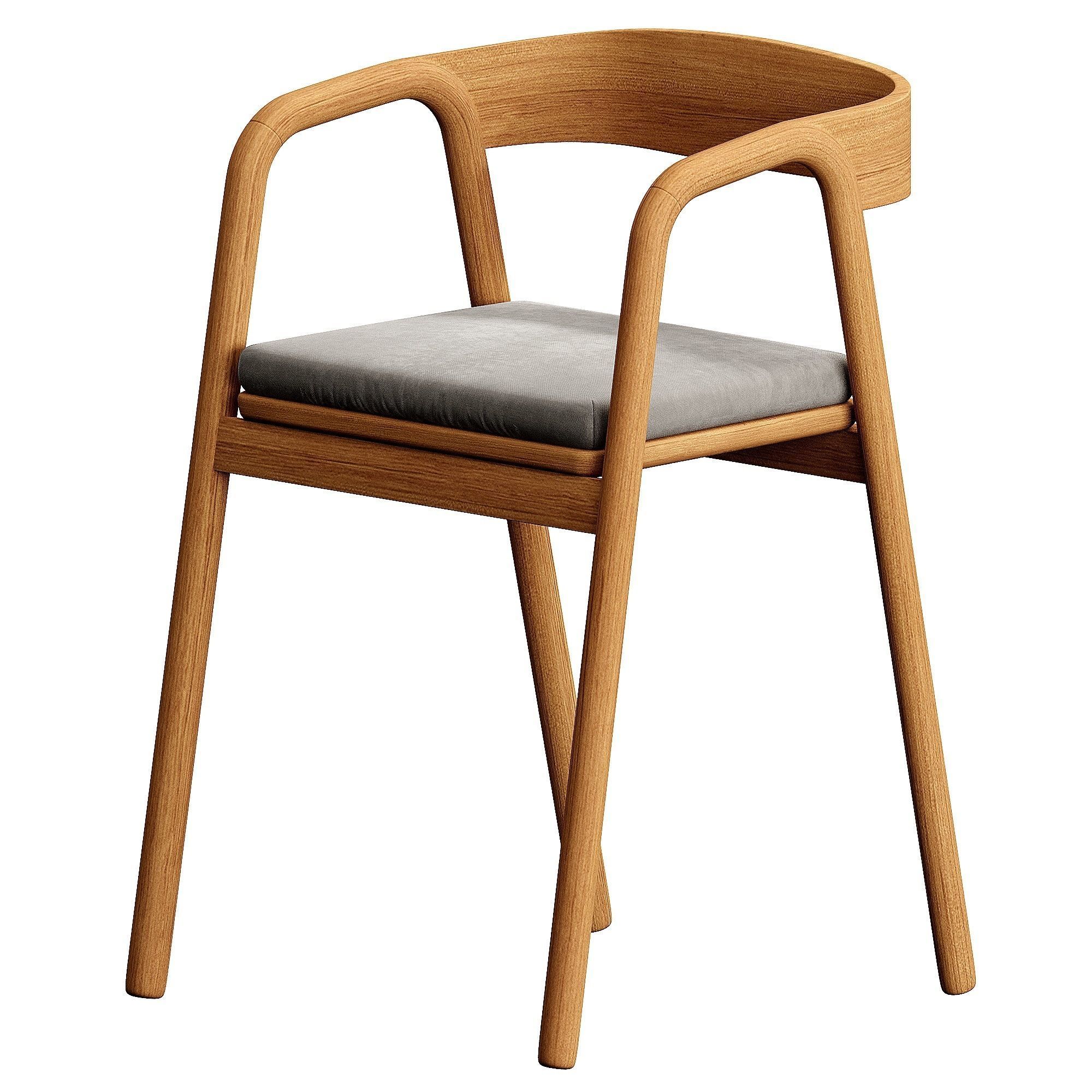 Tolv Inlay Upholstered Dining Armchair 3D model_4