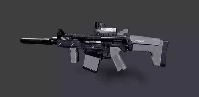 Assault rifle Free low-poly 3D model