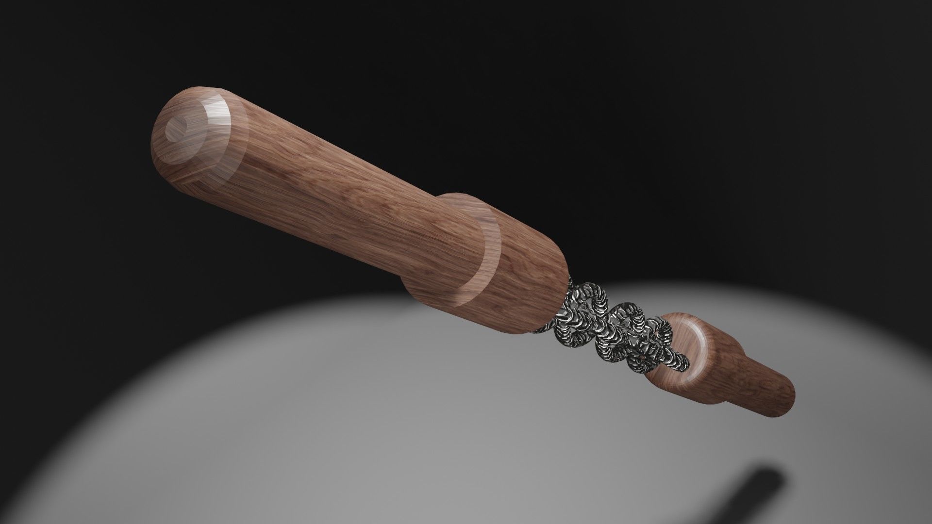 The nunchaku wooden sword Low-poly 3D model_4