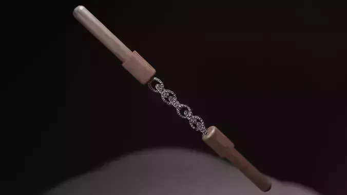 The nunchaku wooden sword Low-poly 3D model
