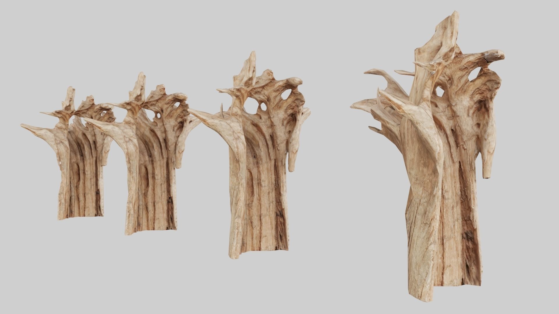 PSWooden001 scanned Wood chip Low-poly 3D model_5