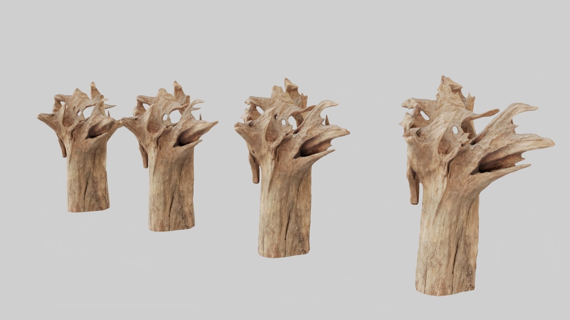 PSWooden001 scanned Wood chip Low-poly 3D model_3