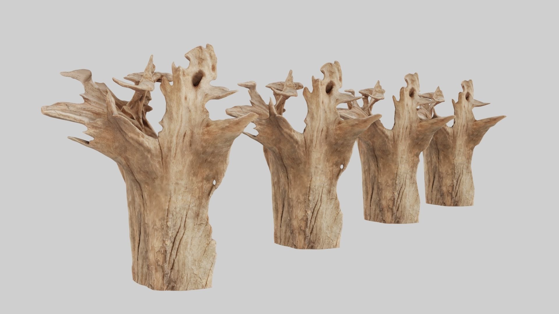 PSWooden001 scanned Wood chip Low-poly 3D model_2
