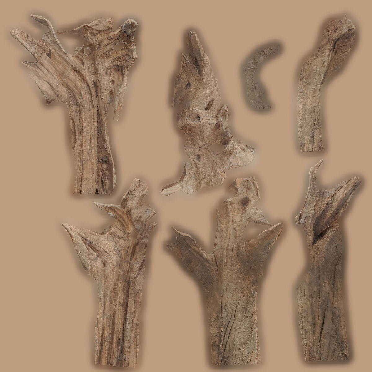 PSWooden001 scanned Wood chip Low-poly 3D model_21
