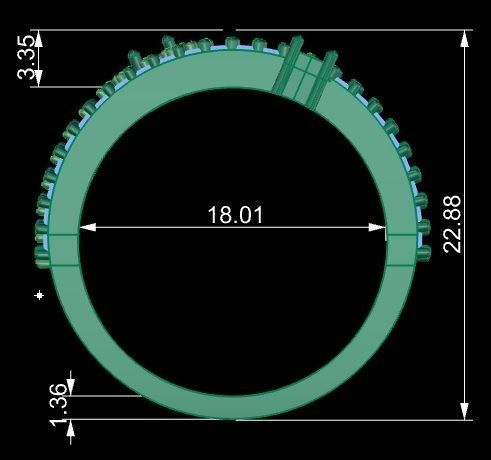 fashion-ring rose gold ring with diamonds 3D print model_8