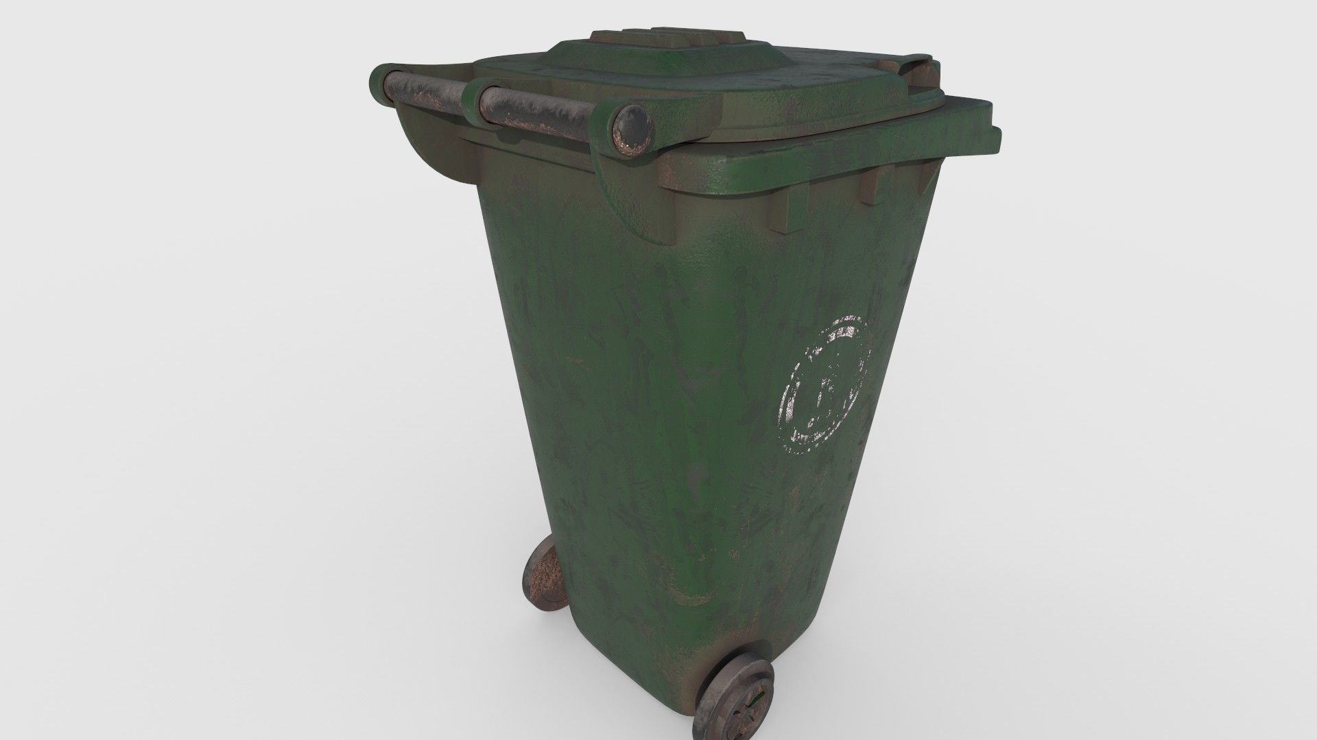 3D Dirty Dustbin Low-poly 3D model_4