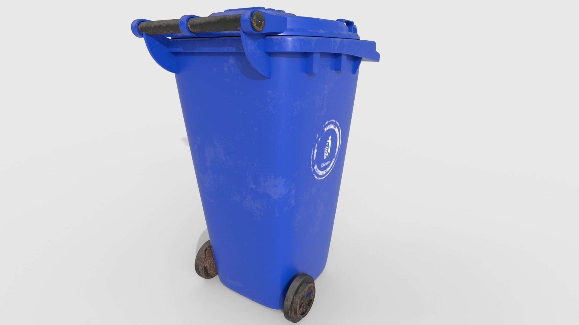 3D Dirty Dustbin Low-poly 3D model_2