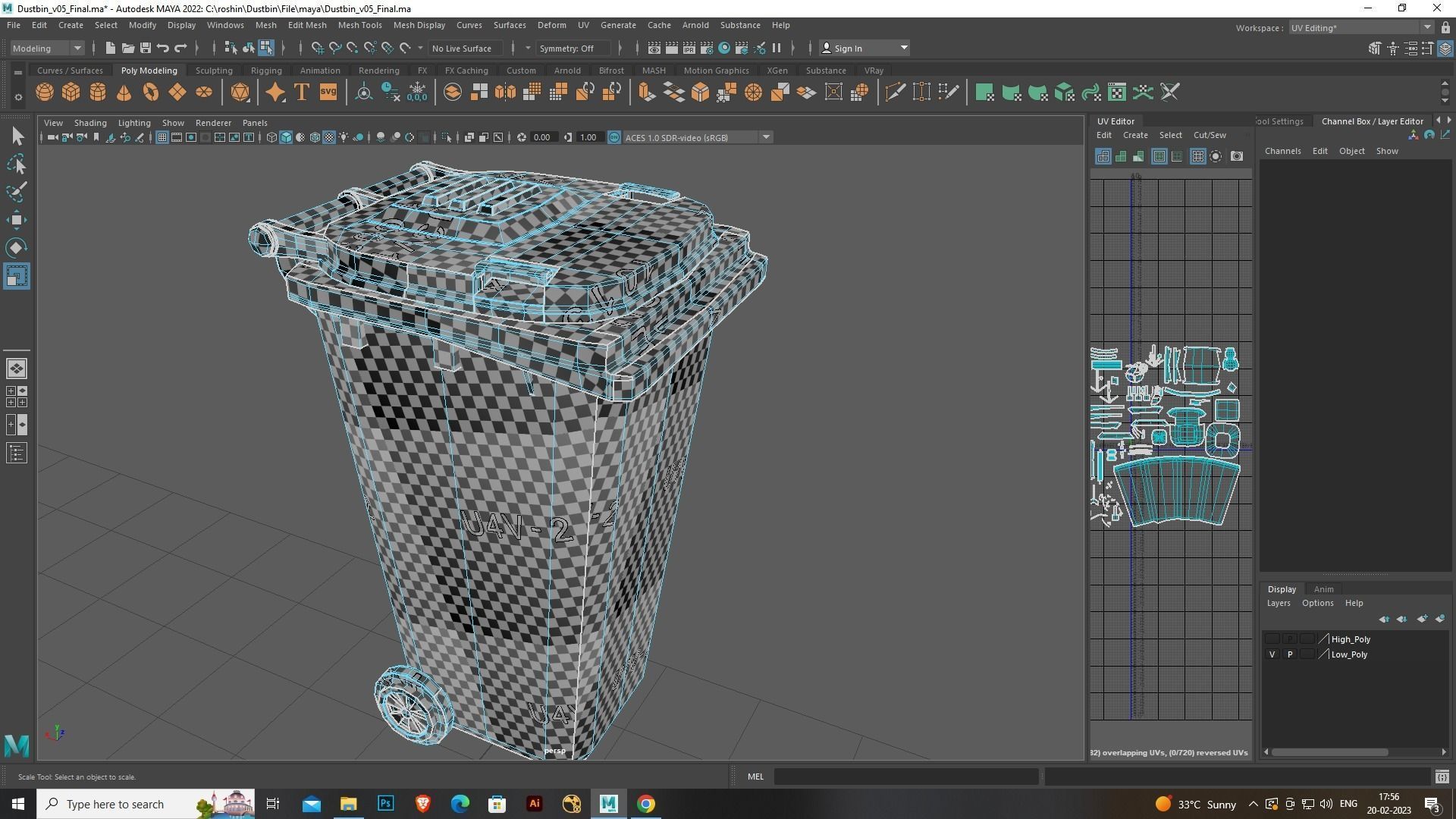 3D Dirty Dustbin Low-poly 3D model_9