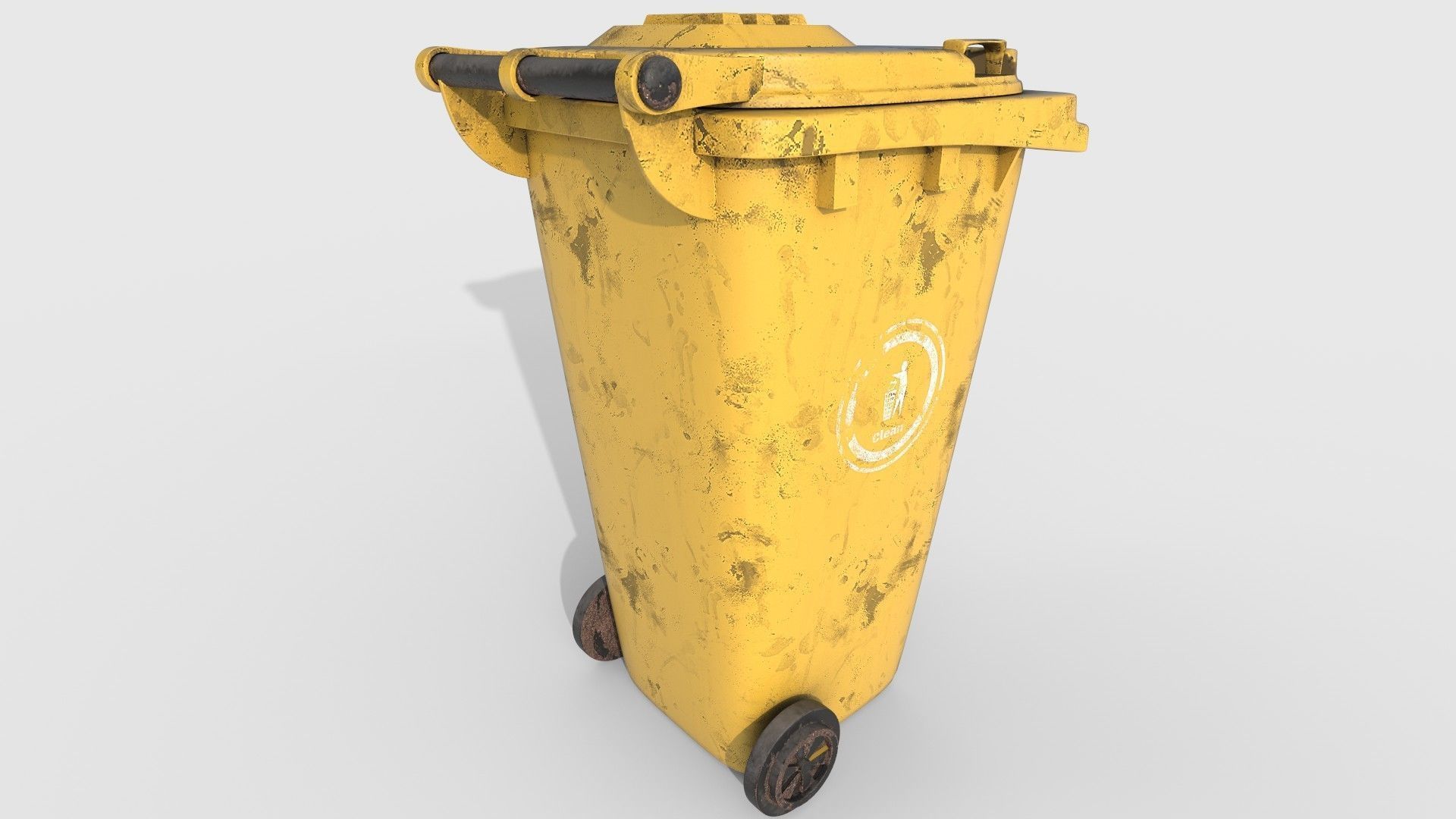 3D Dirty Dustbin Low-poly 3D model_7