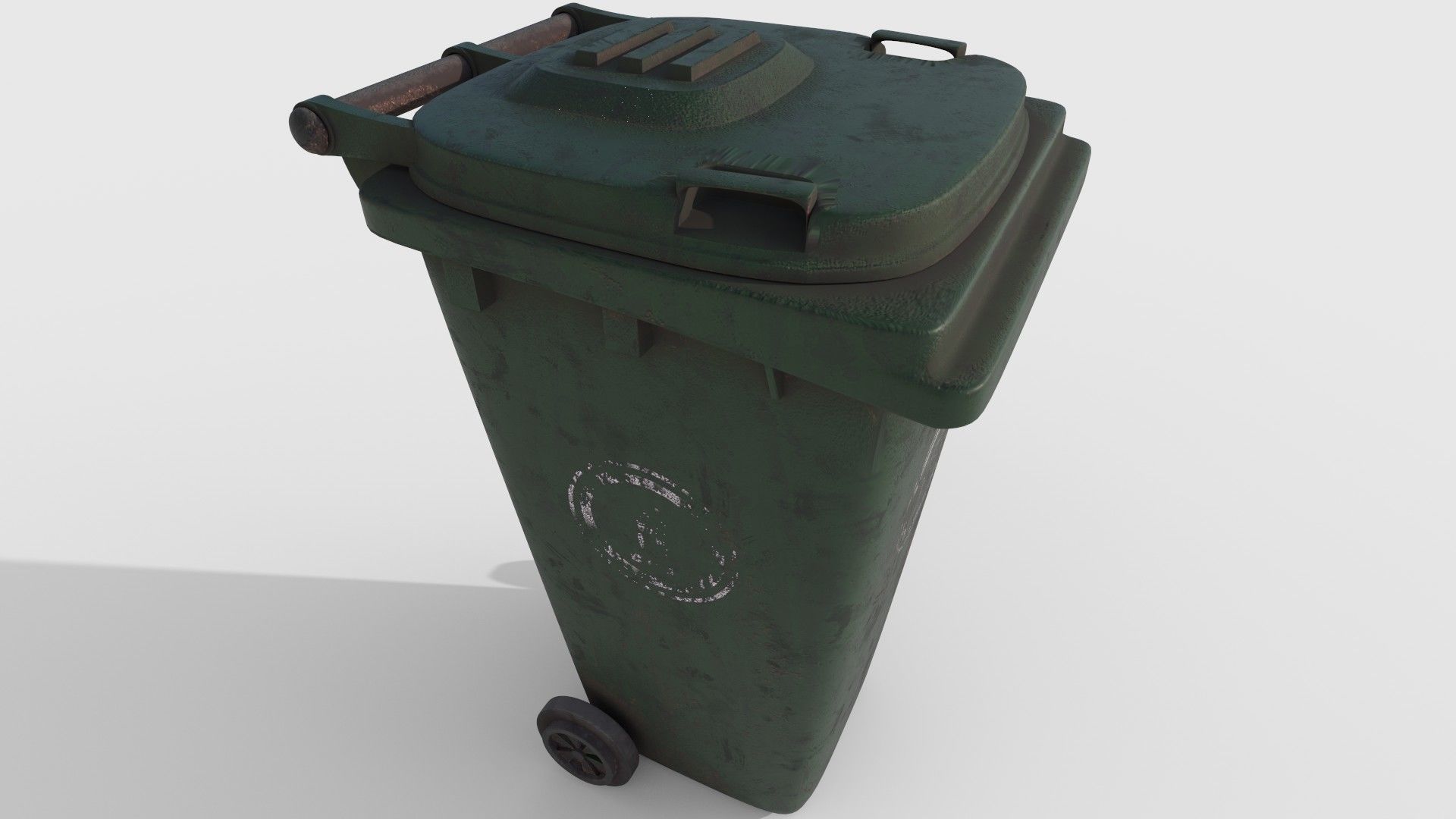 3D Dirty Dustbin Low-poly 3D model_3