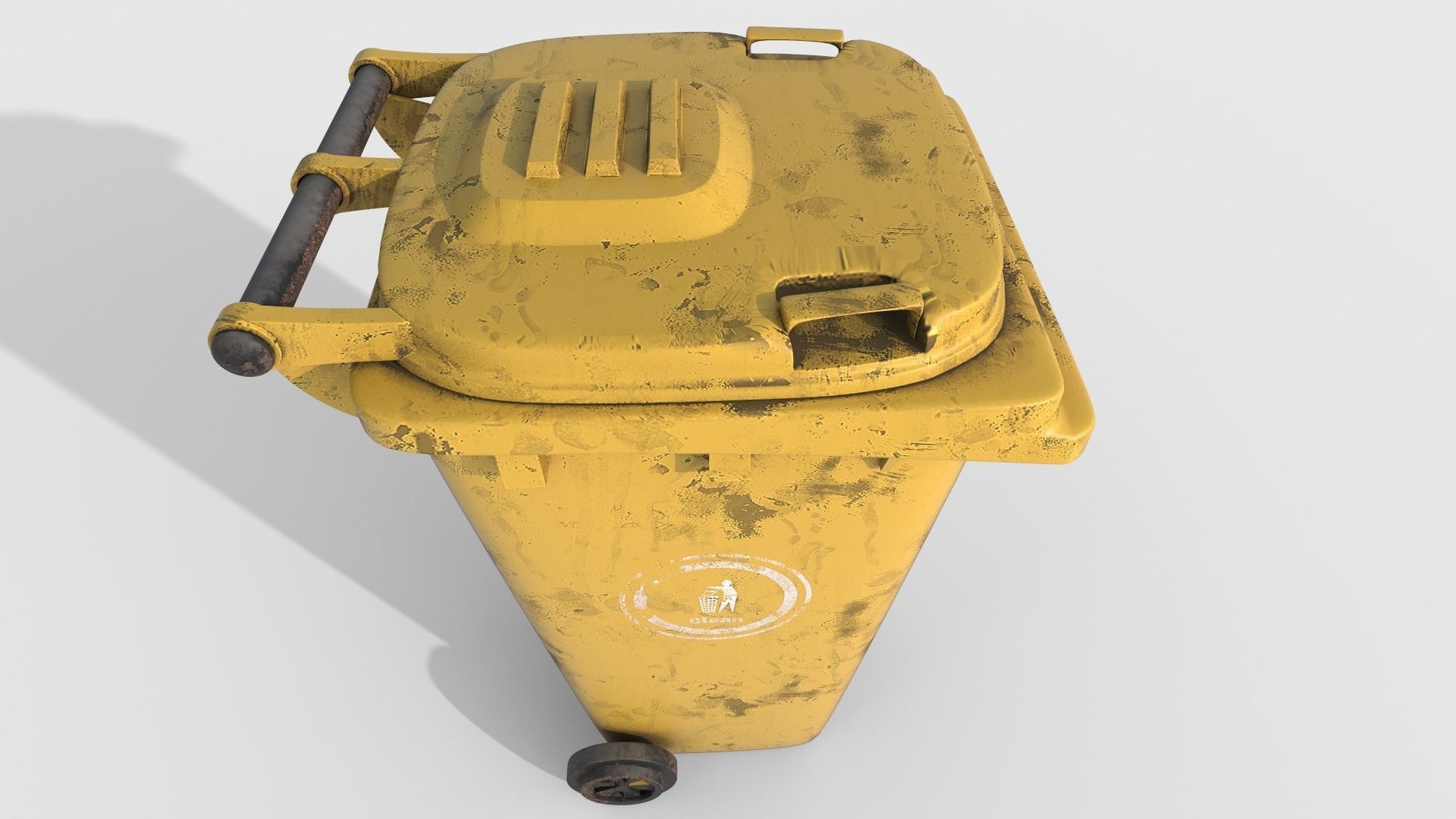 3D Dirty Dustbin Low-poly 3D model_6