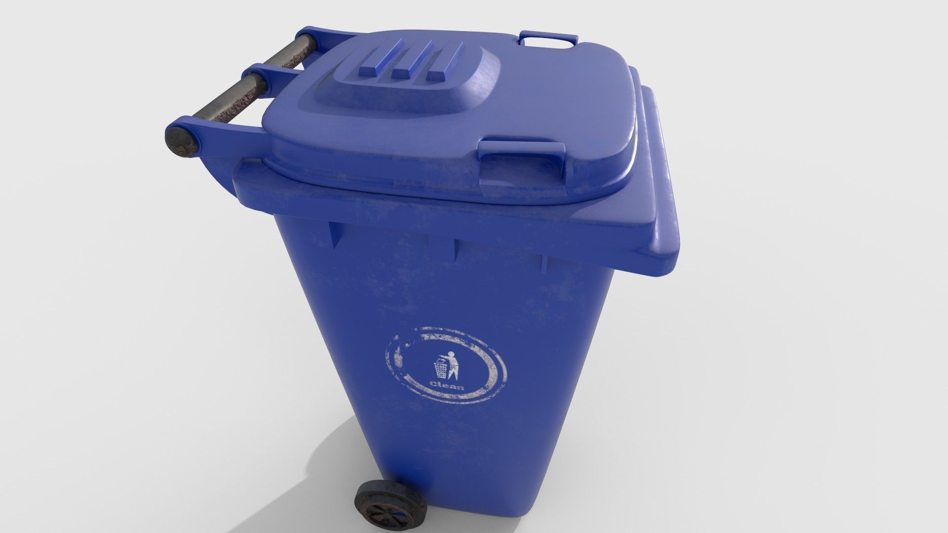 3D Dirty Dustbin Low-poly 3D model_1