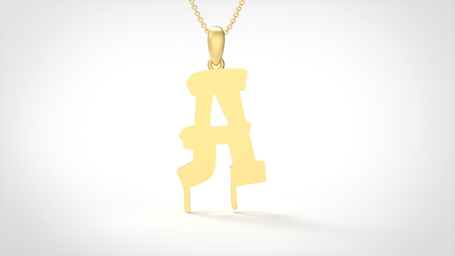 Model 1004 A Russelot Initial Letter Alphabet Pendant 3D print model_4