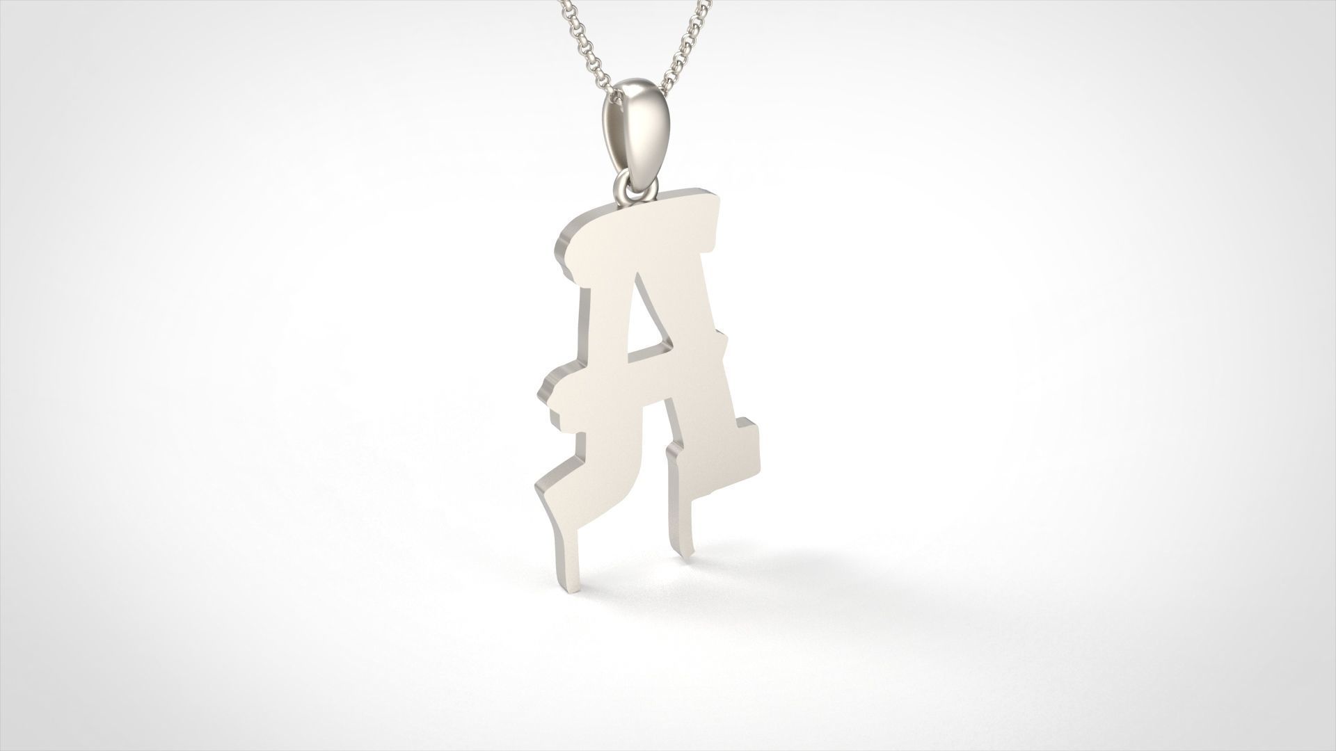 Model 1004 A Russelot Initial Letter Alphabet Pendant 3D print model_1