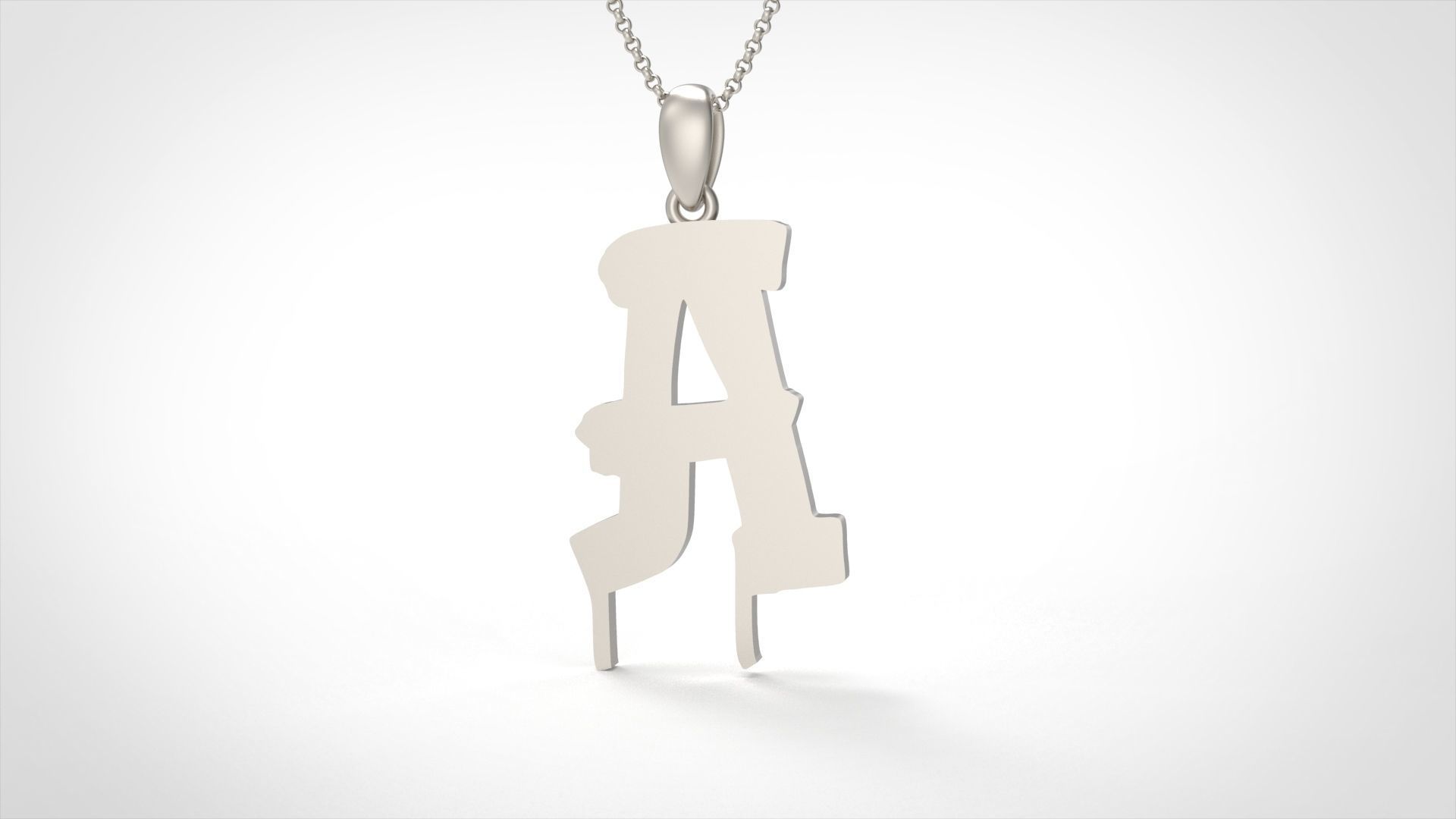 Model 1004 A Russelot Initial Letter Alphabet Pendant 3D print model_3
