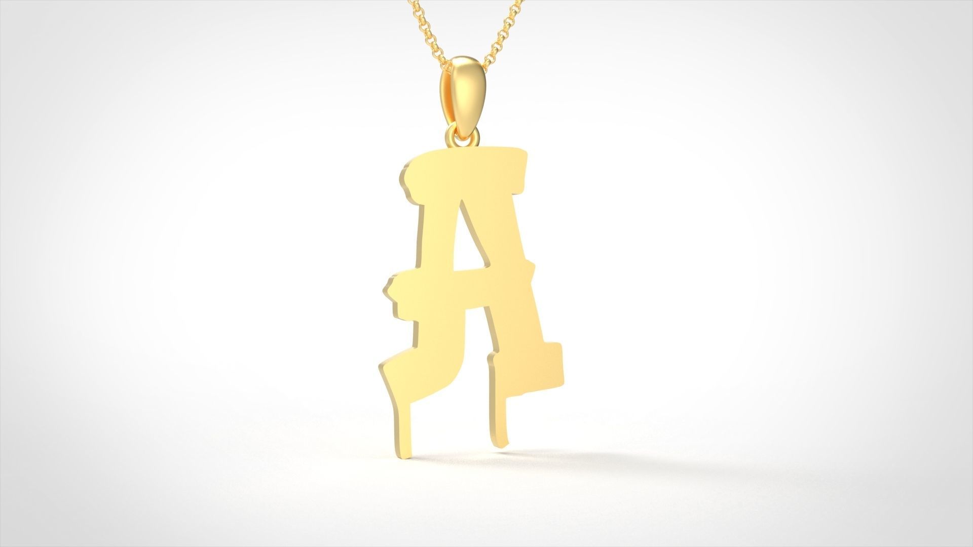 Model 1004 A Russelot Initial Letter Alphabet Pendant 3D print model_2