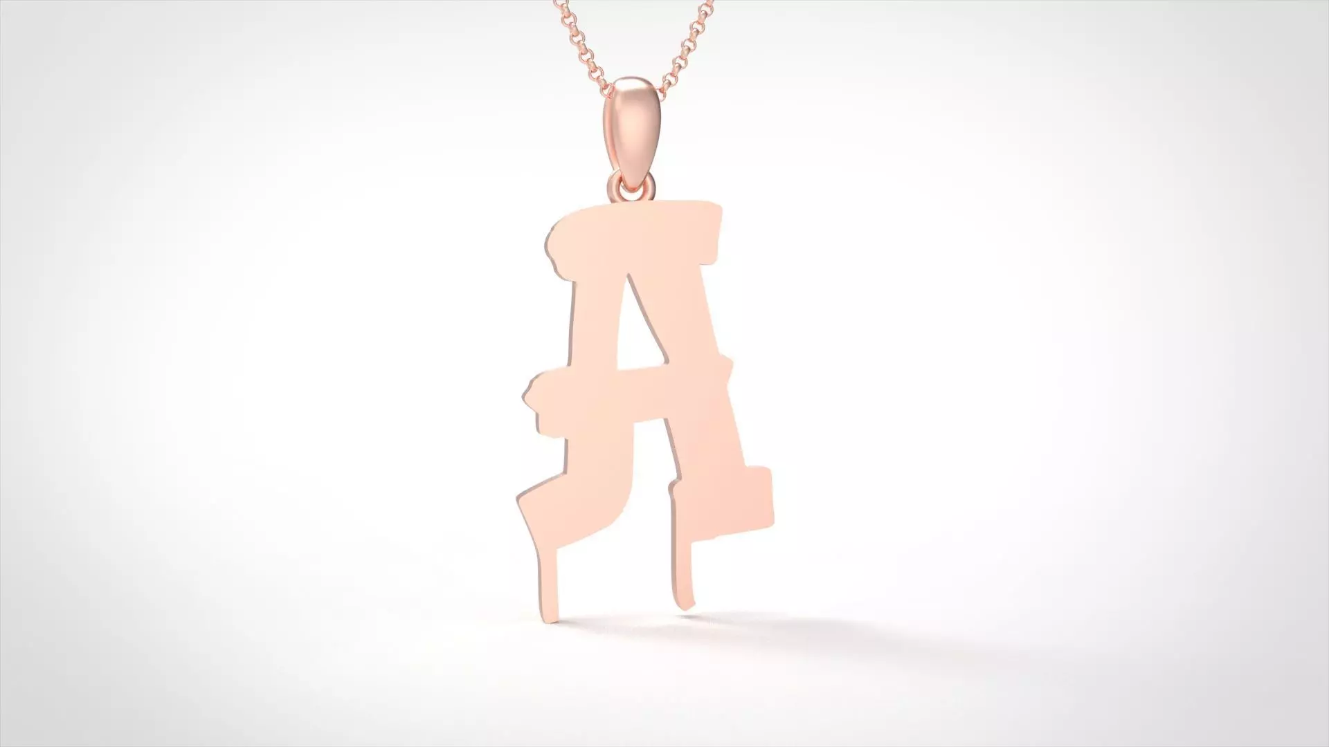 Model 1004 A Russelot Initial Letter Alphabet Pendant 3D print model_0