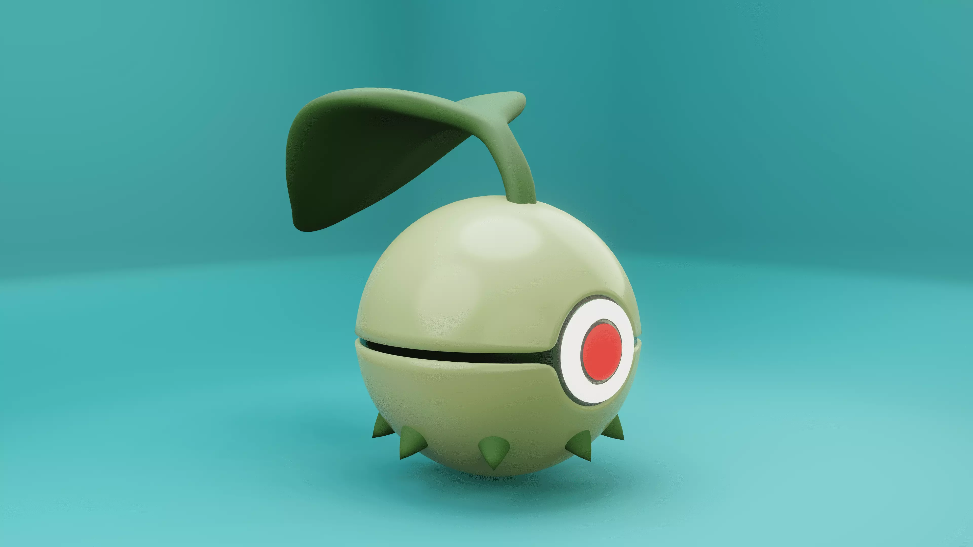 Chikorita Ball Low-poly 3D model Low-poly 3D model