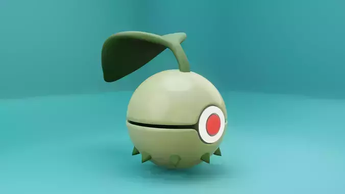 Chikorita Ball Low-poly 3D model Low-poly 3D model