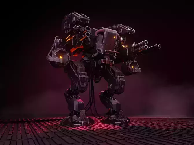 Mech Robot Machine Sci-Fi 3D model Low-poly 3D model Mech Robot Machine Sci-Fi 3D model Low-poly 3D model