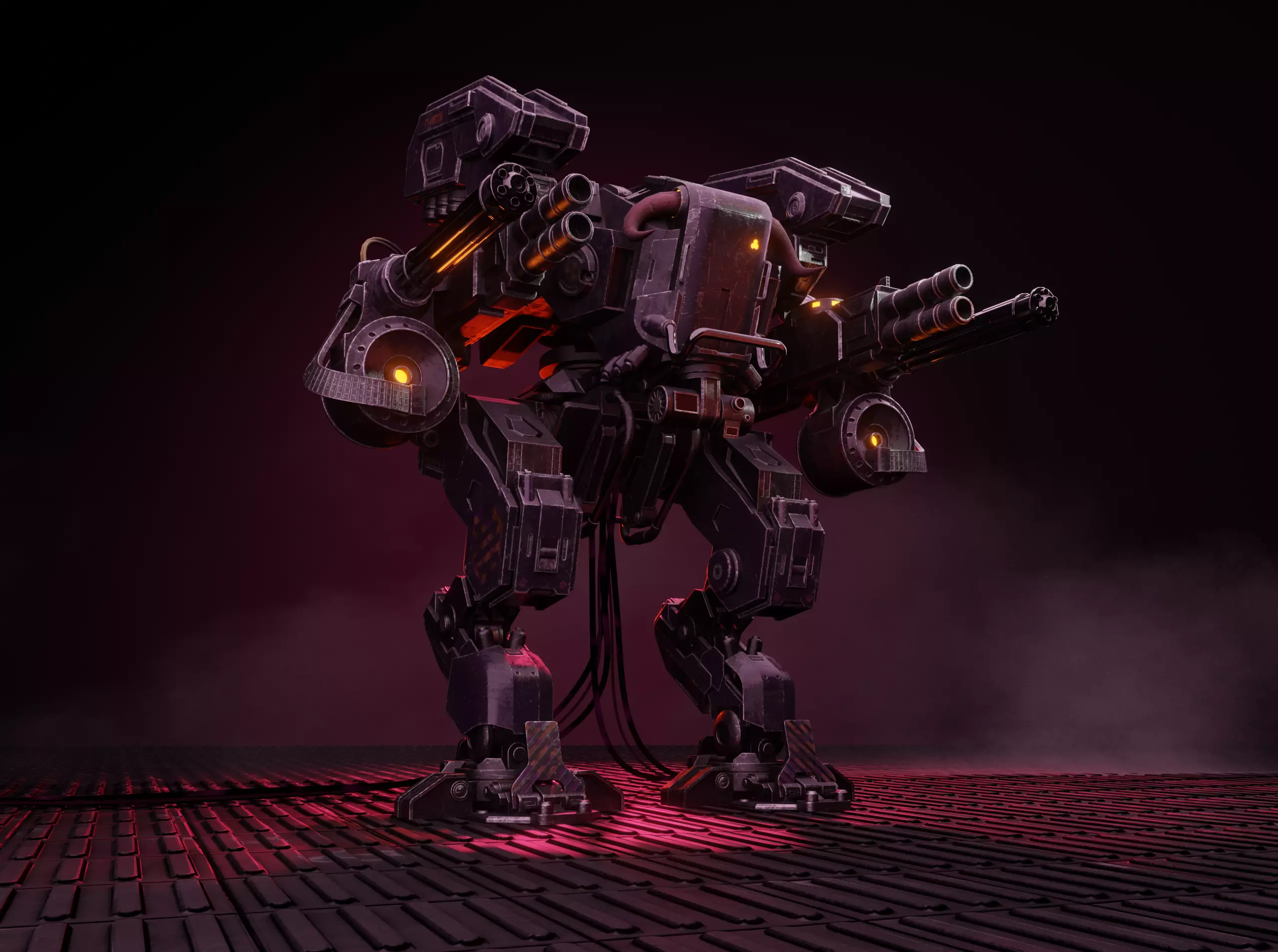 Mech Robot Machine Sci-Fi 3D model Low-poly 3D model_0