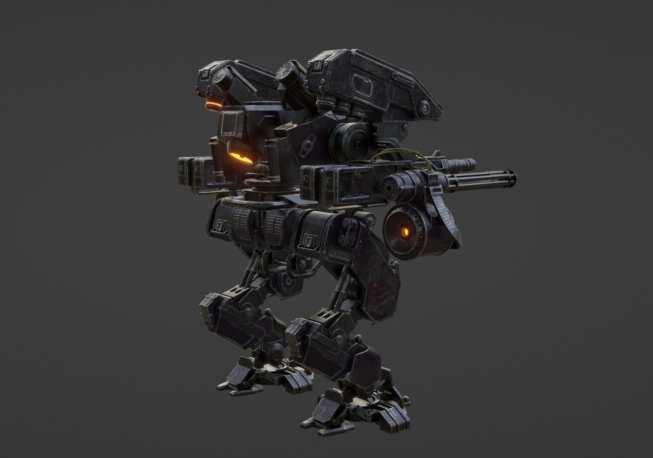 Mech Robot Machine Sci-Fi 3D model Low-poly 3D model_4