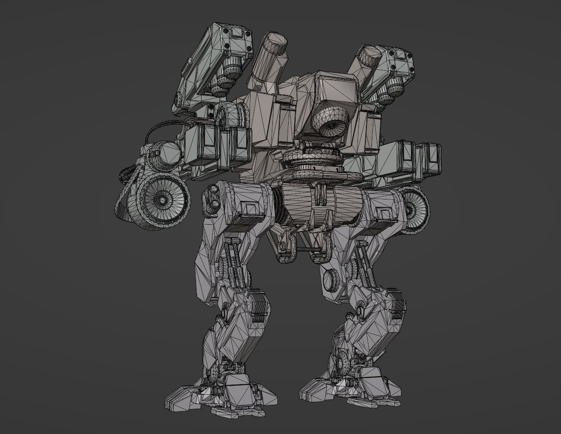 Mech Robot Machine Sci-Fi 3D model Low-poly 3D model_3