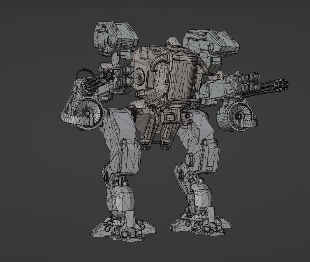 Mech Robot Machine Sci-Fi 3D model Low-poly 3D model_2