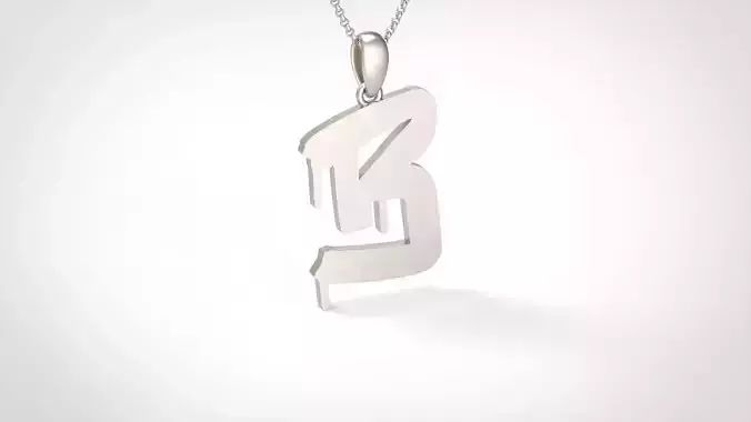Model 1005 B Russelot Initial Letter Alphabet Pendant 3D print model