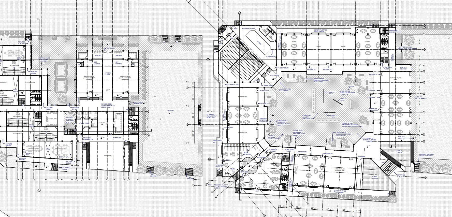 Revit 3d model of a liberal arts university with 2d drawings 3D model_6