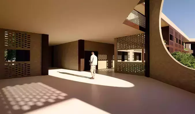 Revit 3d model of a liberal arts university with 2d drawings