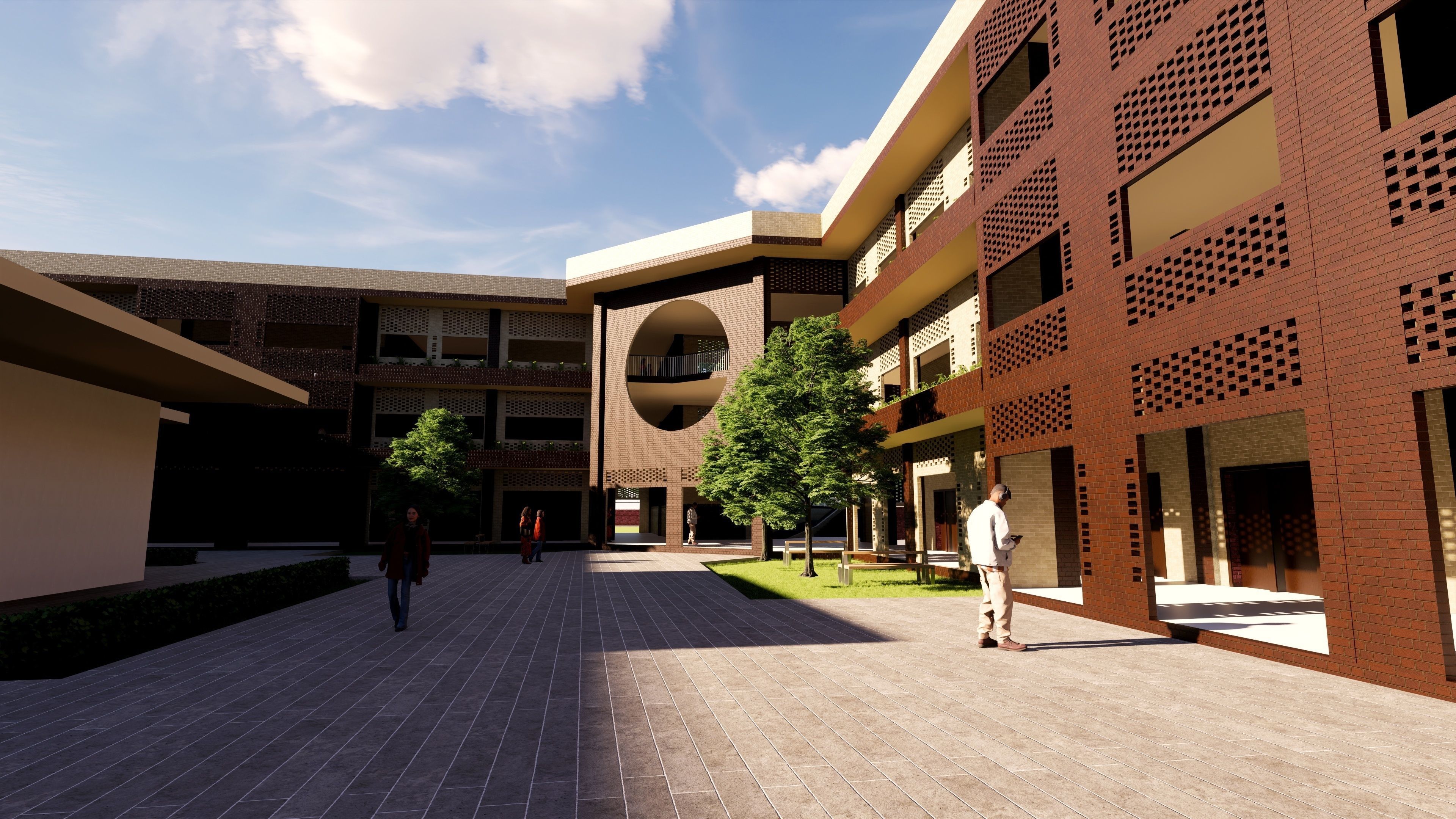 Revit 3d model of a liberal arts university with 2d drawings 3D model_1