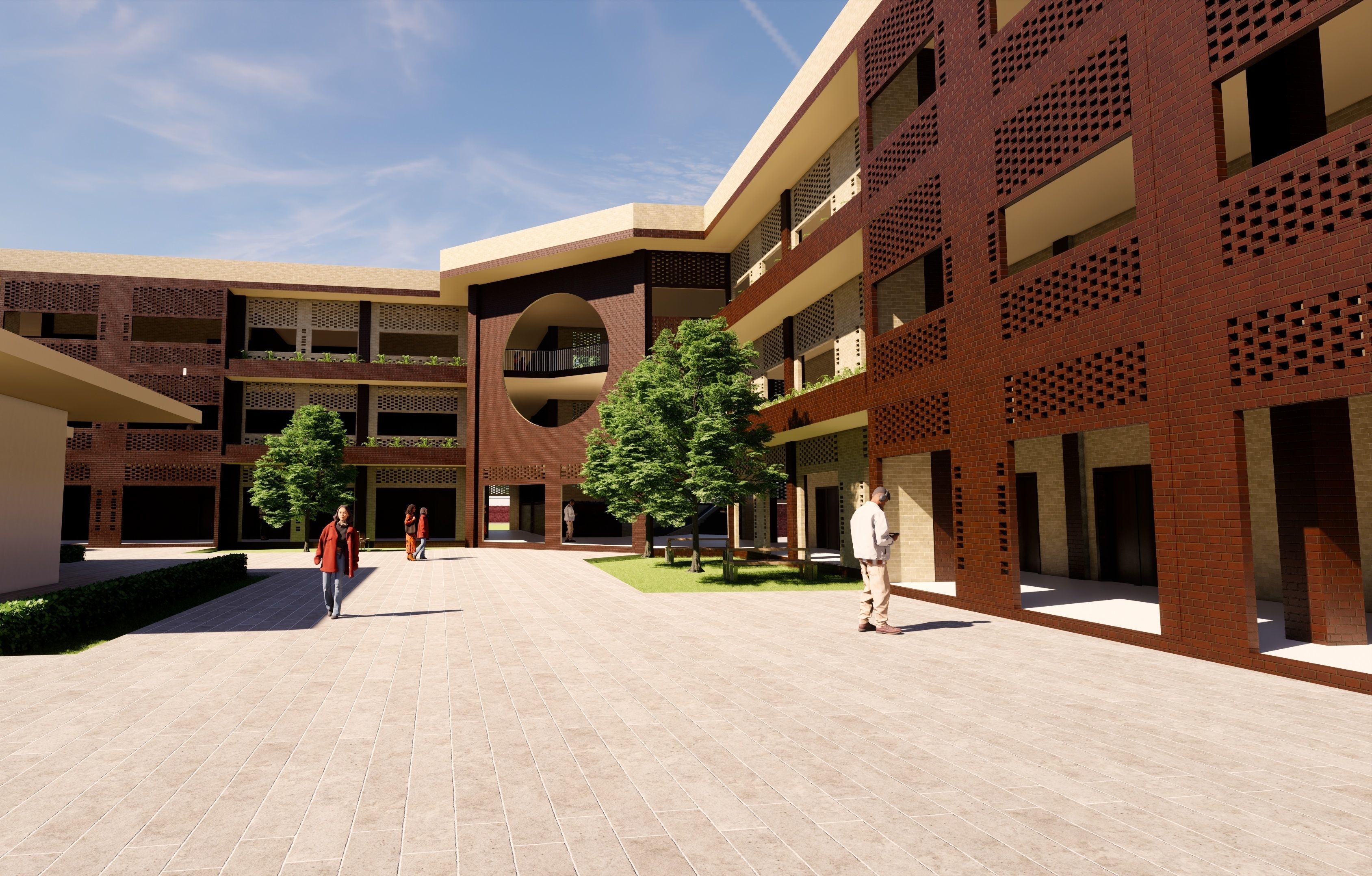 Revit 3d model of a liberal arts university with 2d drawings 3D model_12