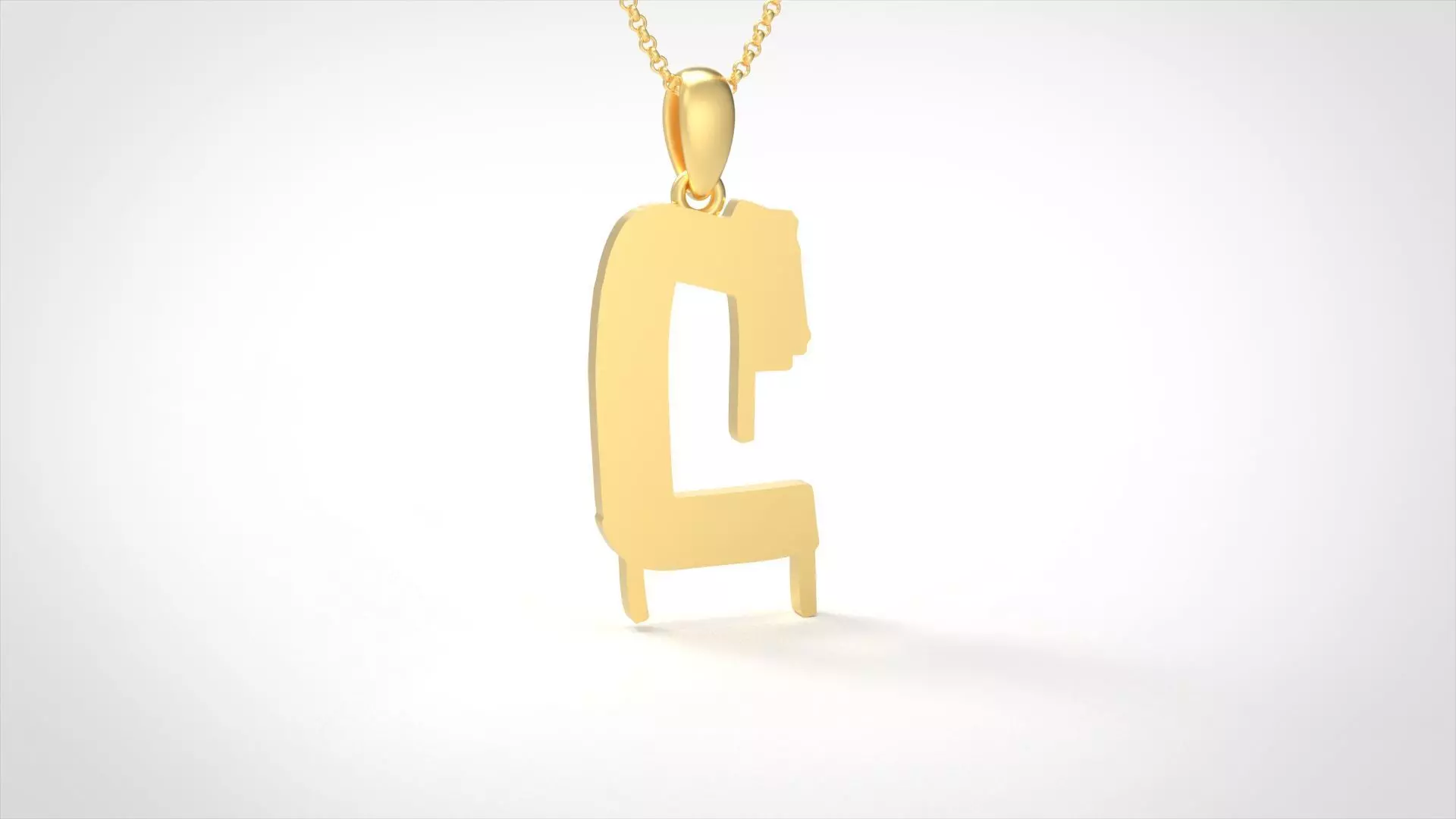Model 1006 C Russelot Initial Letter Alphabet Pendant 3D print model_0