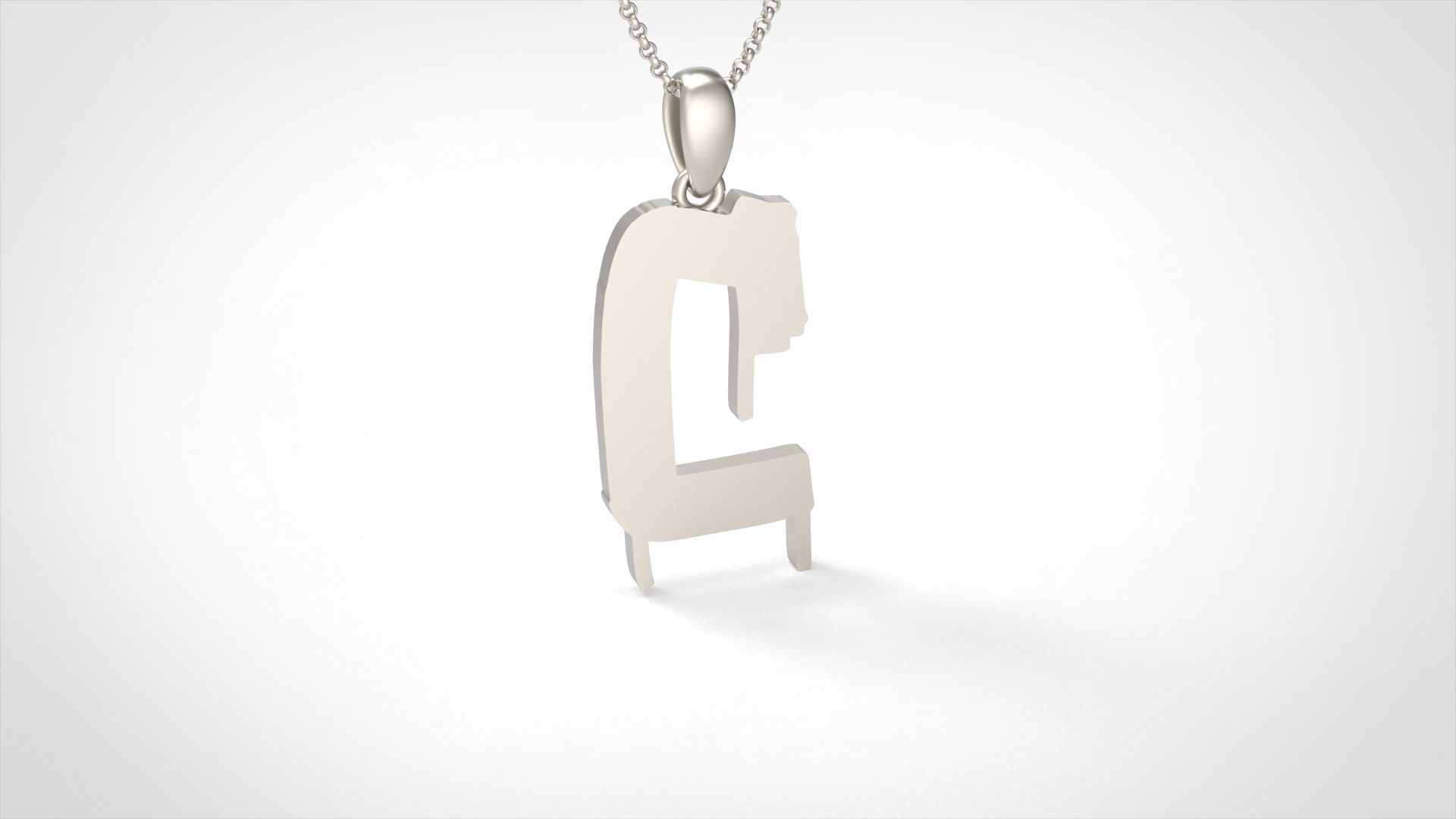 Model 1006 C Russelot Initial Letter Alphabet Pendant 3D print model_1